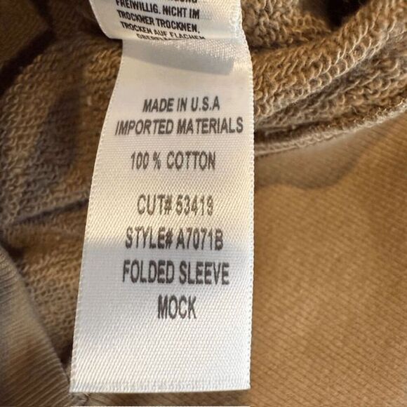 NEW! AGOLDE Folded Sleeve Mock Neck Sweatshirt Serpentine Tigress Stripe Size XS - Picture 10 of 13